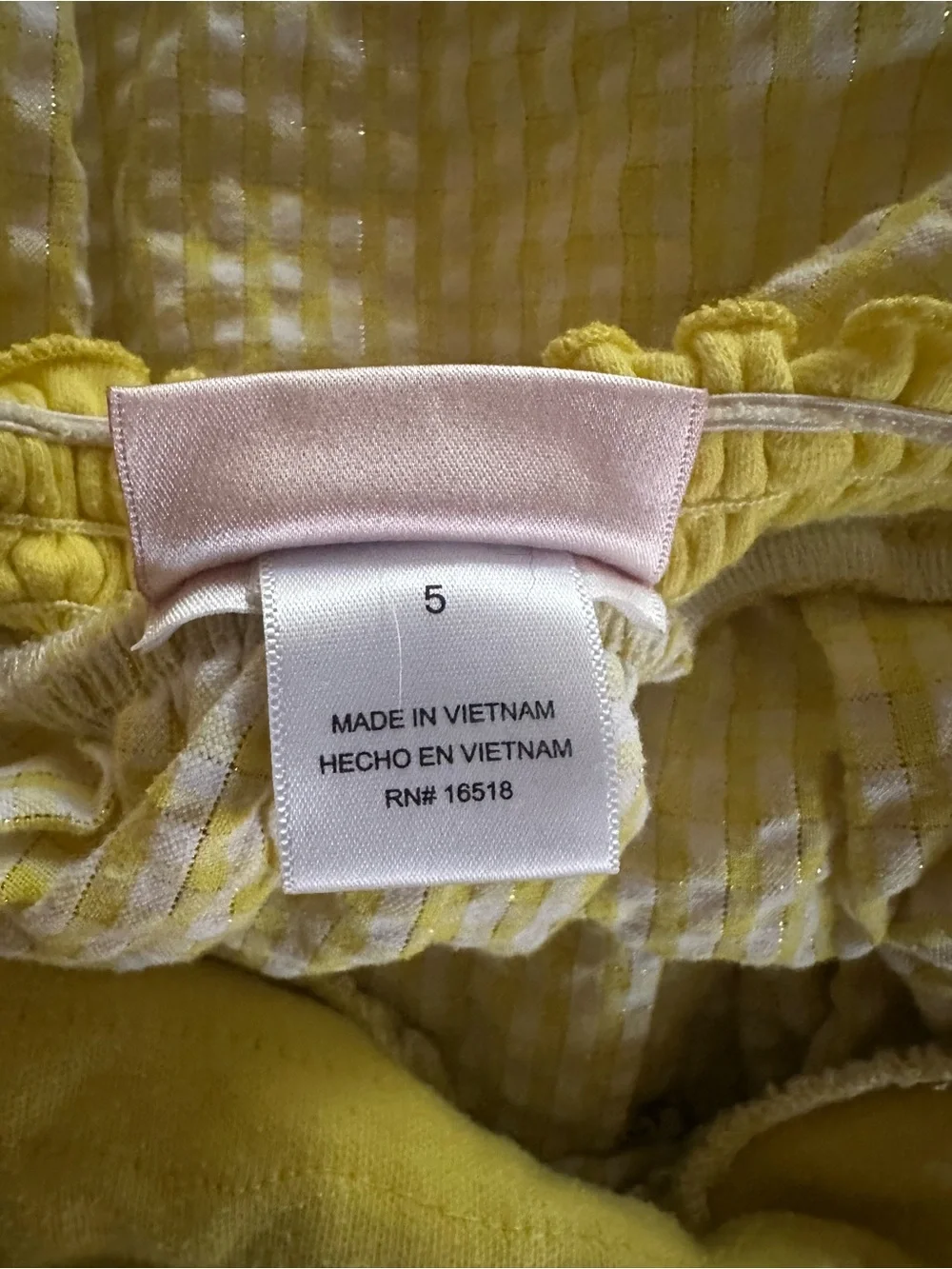 Jenny & Me Girls Size 5 Yellow Gingham Bee Embroidered Ruffle Dress